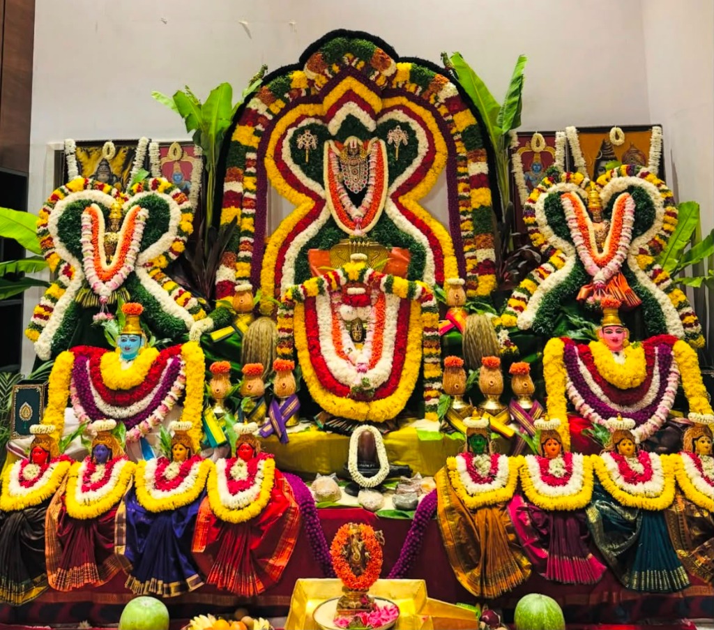 Decorated deity setup for Griha Pravesh Puja